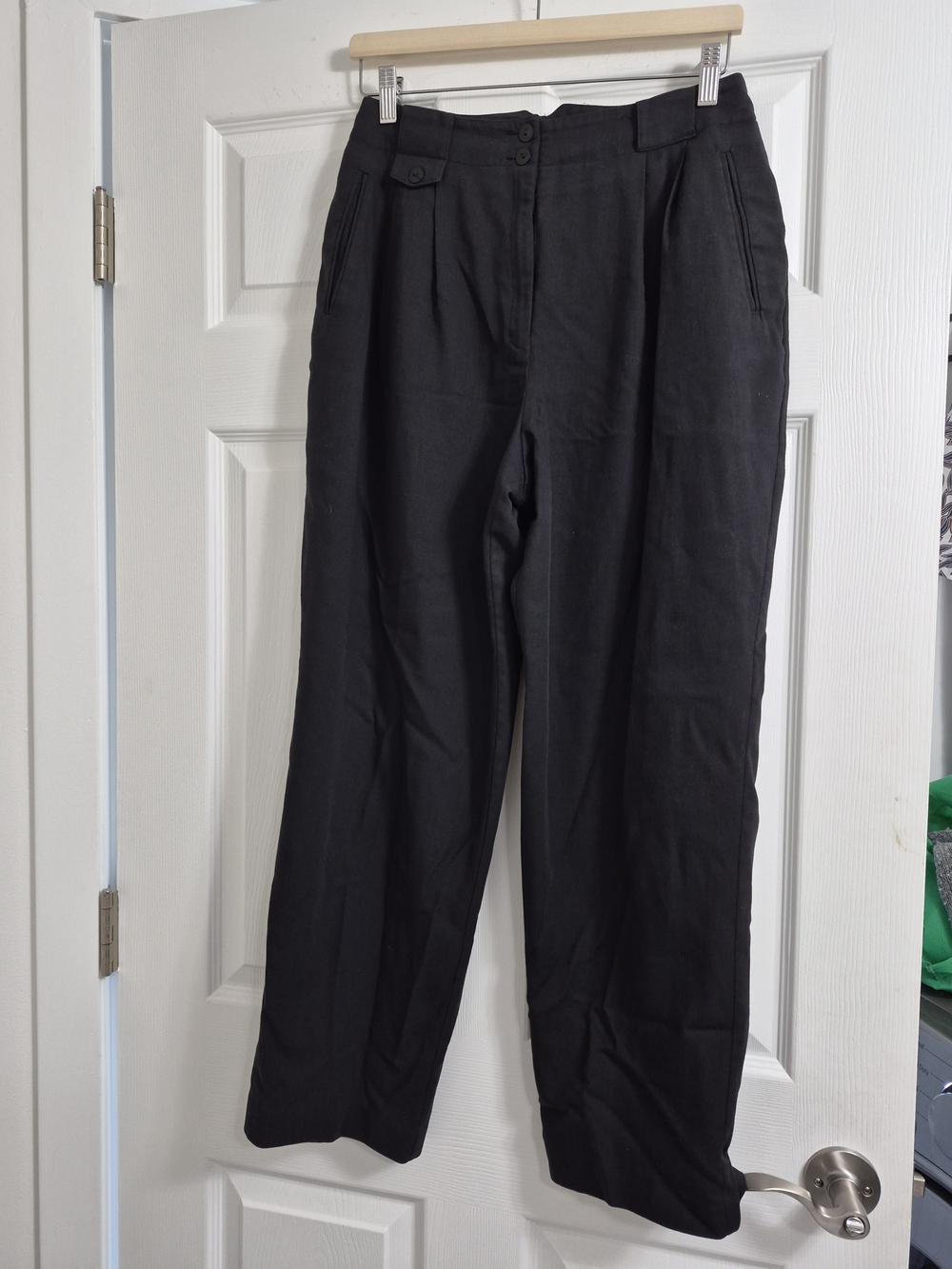 Black High-Waist Wide-Leg Trousers